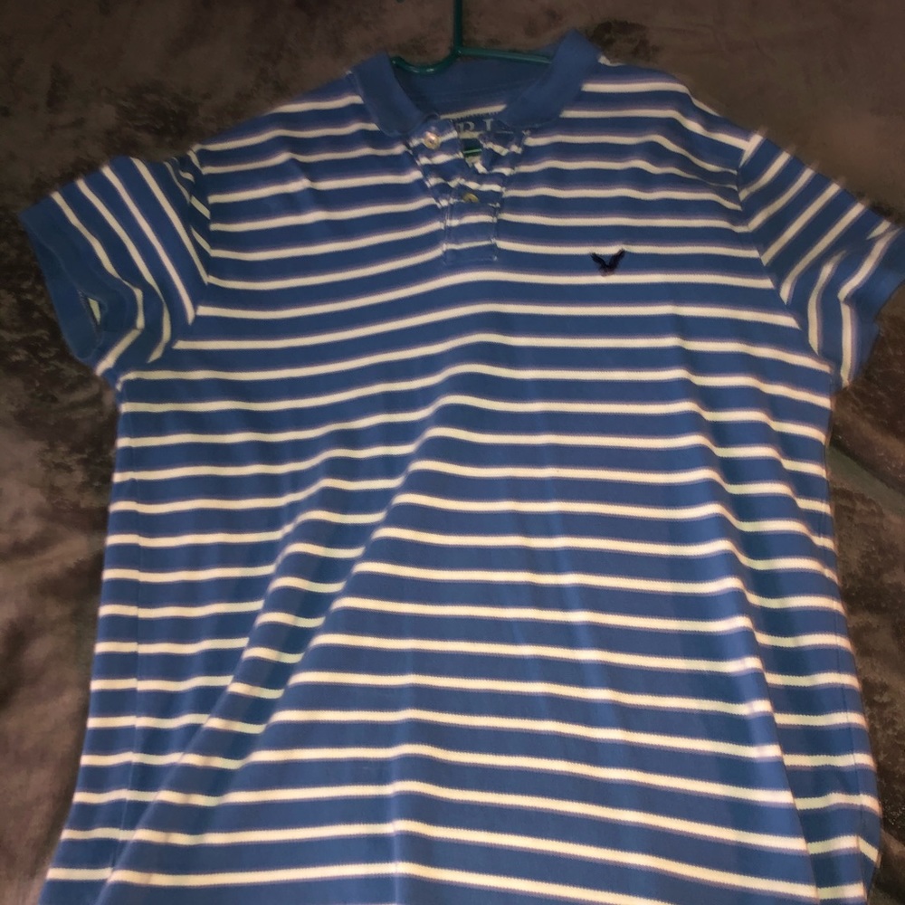 Blue American eagle button up
